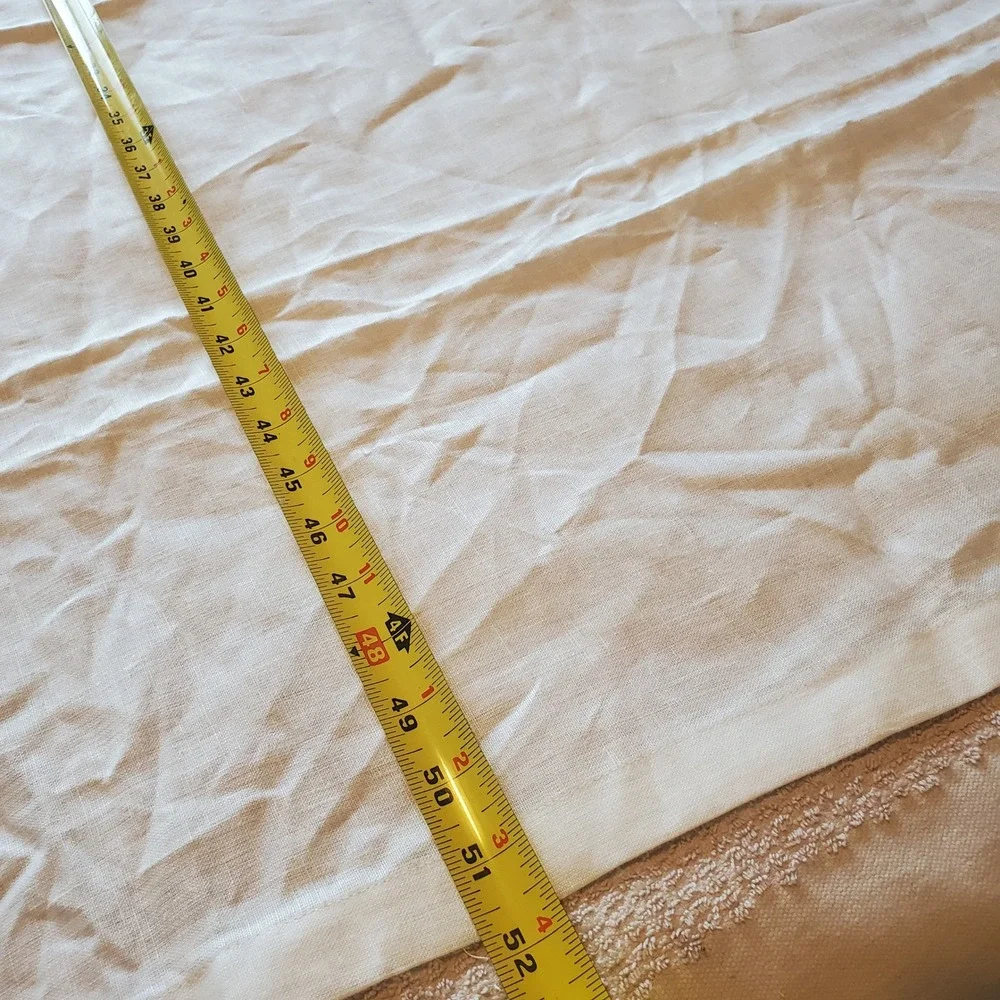 Solino Home White 100% Linen Curtain one Panel 52x84 Rod Pocket Semi Sheer India